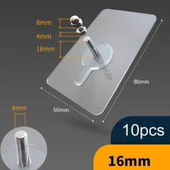 Comfort u0026 Style Gadgets Für Zuhause-Robuste transparente selbstklebende Kleiderbügel – 10 Stück stanzfreie Wandhaken