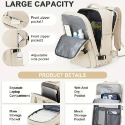 BagAura Taschen & Geldbörsen-Robuster Reiserucksack, Laptop-Hülle, USB-Anschluss, Trolley-Hülle