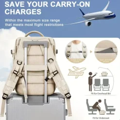 BagAura Taschen & Geldbörsen-Robuster Reiserucksack, Laptop-Hülle, USB-Anschluss, Trolley-Hülle