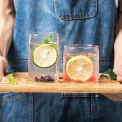 Tom Küche & Esszimmer-Robustes Trinkgeschirr-Set aus Glas – Tassen für Kaffee, Tee, Saft, Cocktails und Whisky