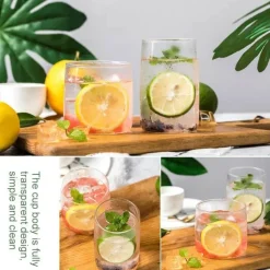 Tom Küche & Esszimmer-Robustes Trinkgeschirr-Set aus Glas – Tassen für Kaffee, Tee, Saft, Cocktails und Whisky