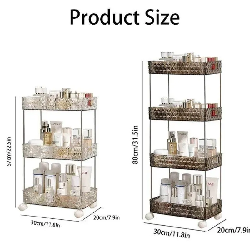 The Blissful Bath Badezimmer-Rollendes Badezimmer-Aufbewahrungsregal – Mobiler Organizer auf Rädern