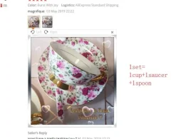 Feast u0026 Flair Küche & Esszimmer-Romantisches Teetassen-Set aus Bone China – Blumendesign mit Untertasse und Löffel