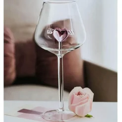 Plates u0026 More Küche & Esszimmer-Rosa Herz-Kelchglas – 12 oz Ripple Cup für Tee, Kaffee, Milch, Saft