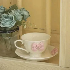 Plates u0026 More Küche & Esszimmer-Rosa Porzellan-Teeservice – Hochwertige Kaffeetassen und Untertassen aus Keramik