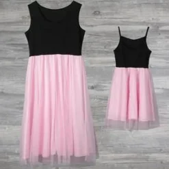 The Decor Haven Babykleidung|Babykleidung-Rosa Prinzessinnenkleid für Mutter und Tochter – Passendes Familienoutfit