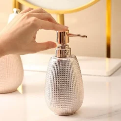 The Bath Nook Badezimmer-Rose Gold Bathroom Accessories Set - Elegant Decor Collection