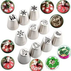 Tom Küche & Esszimmer-Rosen-Spritztüllen-Set zum Dekorieren von Weihnachtsgebäck – ideal für festliche Leckereien