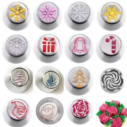 Tom Küche & Esszimmer-Rosen-Spritztüllen-Set zum Dekorieren von Weihnachtsgebäck – ideal für festliche Leckereien