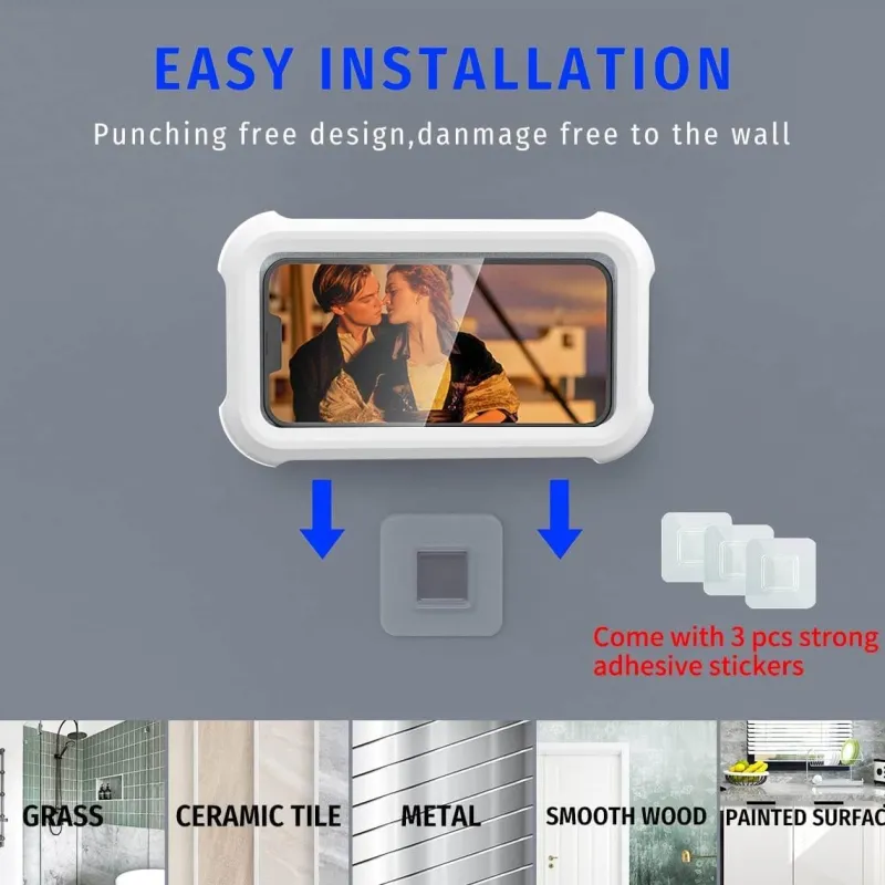 The Blissful Bath Badezimmer-Rotatable Waterproof Shower Phone Holder - Bathroom Accessory