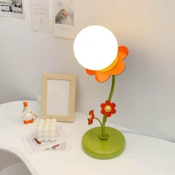 Bright Accents Beleuchtung-Rote Blumenlampe - Dekorative florale Schreibtischlampe