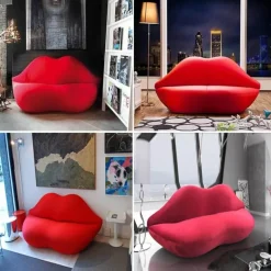 Cozy Living Wohndeko|Möbel-Rotes Doppelsitzer-Sofa – Stilvolles Loveseat-Möbel