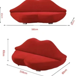 Cozy Living Wohndeko|Möbel-Rotes Doppelsitzer-Sofa – Stilvolles Loveseat-Möbel