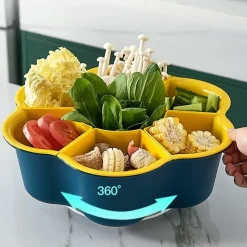 The Culinary Kit Küche & Esszimmer-Rotierender Abtropfkorb Snacktablett