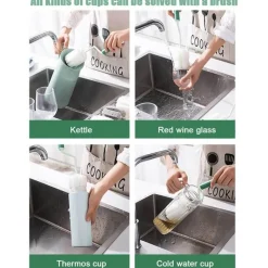 The Cozy Mug Küche & Esszimmer-Rotierender Flaschenglasreiniger mit langem Griff