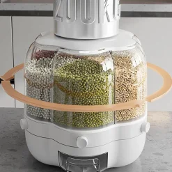 Space Savvy Küche & Esszimmer-Rotierender Getreidevorratsspender - 6-Fach-Organizer für die Speisekammer
