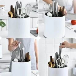 Space Savvy Küche & Esszimmer-Rotierender Messerhalter – Organizer für Küchenutensilien