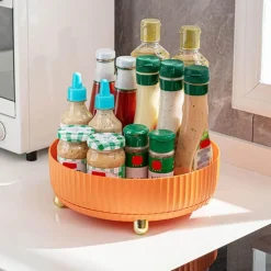 The Decor Haven Küche & Esszimmer-Rotierendes Gewürzregal – 360-Grad-Küchen-Organizer