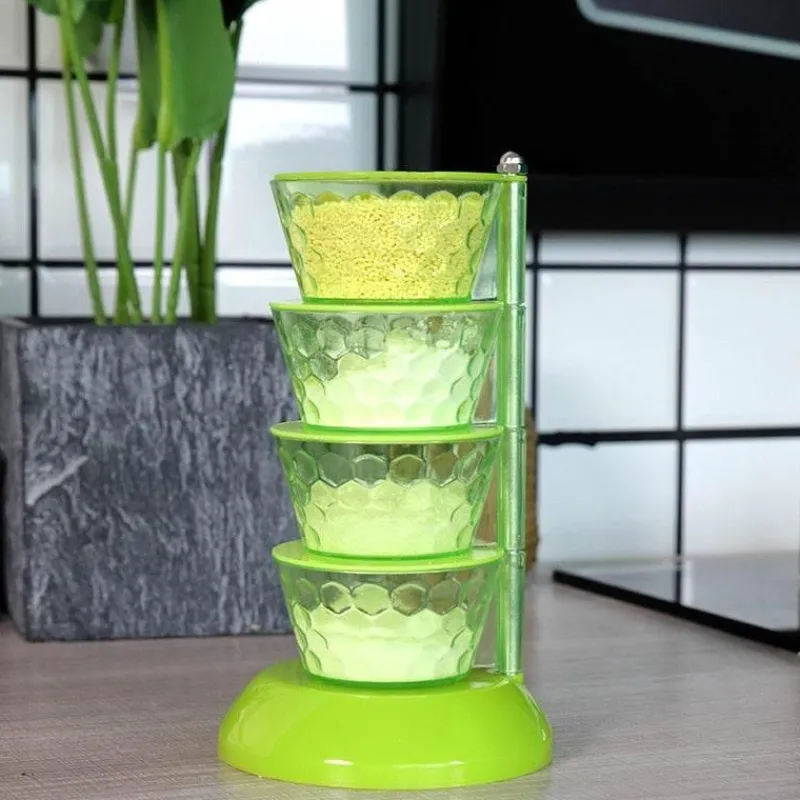 Space Savvy Küche & Esszimmer-Rotierendes Gewürzregal – Mehrschichtiger Gewürz-Organizer