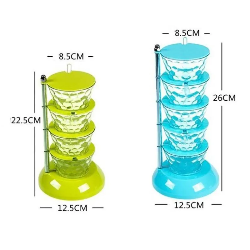 Space Savvy Küche & Esszimmer-Rotierendes Gewürzregal – Mehrschichtiger Gewürz-Organizer