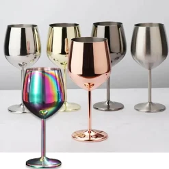 Tom Küche & Esszimmer-Rotweinkelch aus Edelstahl mit großem Fassungsvermögen, 500 ml, Trommelform