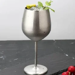 Tom Küche & Esszimmer-Rotweinkelch aus Edelstahl mit großem Fassungsvermögen, 500 ml, Trommelform