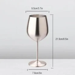 Tom Küche & Esszimmer-Rotweinkelch aus Edelstahl mit großem Fassungsvermögen, 500 ml, Trommelform