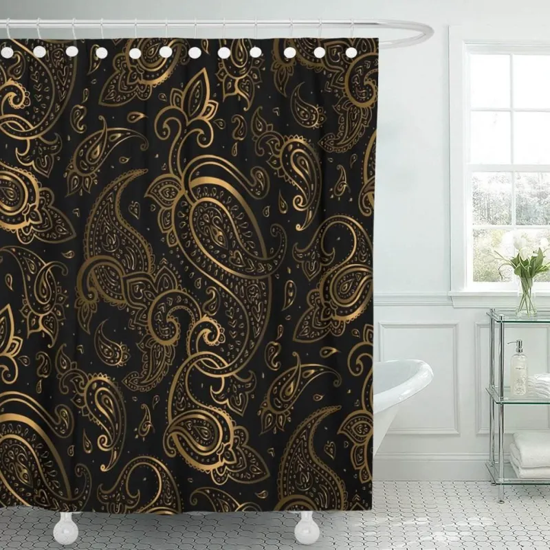 Aqua Essence Badezimmer-Royal Paisley Shower Curtain - Elegant Bathroom Decor