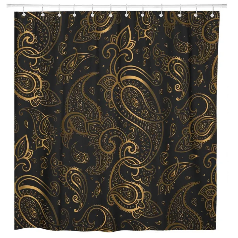 Aqua Essence Badezimmer-Royal Paisley Shower Curtain - Elegant Bathroom Decor