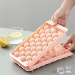 Tom Küche & Esszimmer-Runde Eiswürfelform mit Deckel – Kreativer Eisbereiter und Küchenhelfer