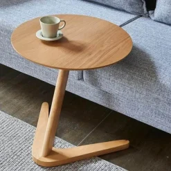 Cozy Living Möbel-Runder Beistelltisch aus Holz – Elegantes Sofa-Dekor