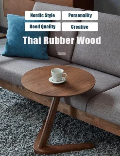 Cozy Living Möbel-Runder Beistelltisch aus Holz – Elegantes Sofa-Dekor