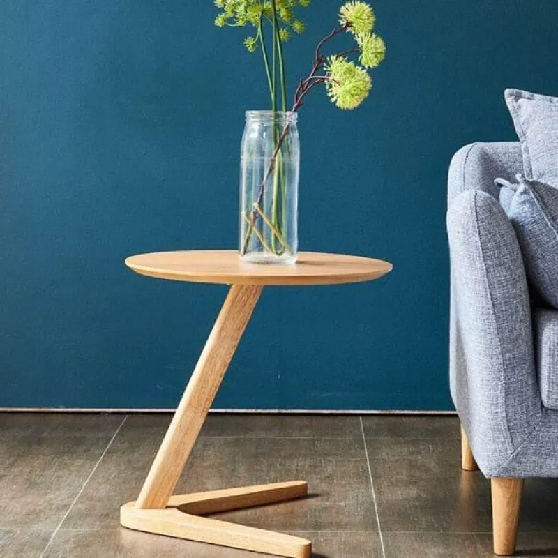 Cozy Living Möbel-Runder Beistelltisch aus Holz – Elegantes Sofa-Dekor