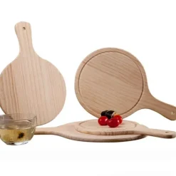 Tom Küche & Esszimmer-Rundes Pizzabrett aus Holz - Premium Backblech Schneideplatte