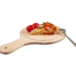 Tom Küche & Esszimmer-Rundes Pizzabrett aus Holz - Premium Backblech Schneideplatte
