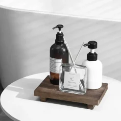 Aqua Essence Badezimmer-Rustic Oaklee Wooden Serving Tray - Decorative Platform Tray