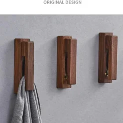 Tranquil Waters Badezimmer-Rustikale Handtuchhaken aus Holz – Badezimmer-Organizer-Ständer