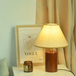 Bright Accents Beleuchtung-Rustikale Tischlampe - Vintage Holzsockel Beleuchtung Dekor