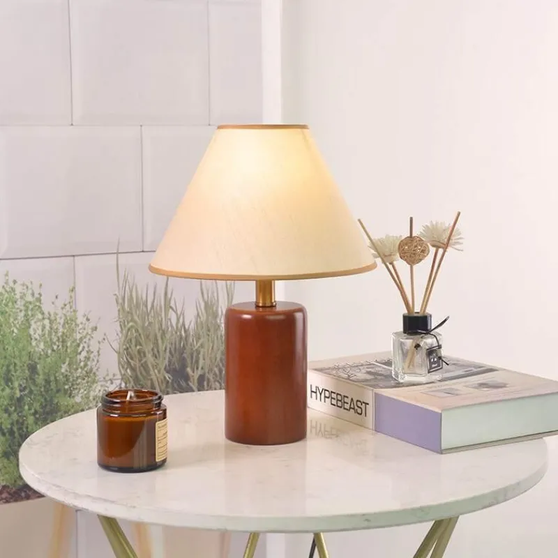 Bright Accents Beleuchtung-Rustikale Tischlampe - Vintage Holzsockel Beleuchtung Dekor