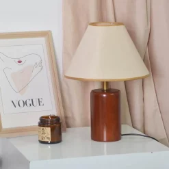 Bright Accents Beleuchtung-Rustikale Tischlampe - Vintage Holzsockel Beleuchtung Dekor