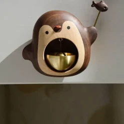 The Gilded Nest Wohndeko-Rustikale Türklingel aus Massivholz – süße Hängedekoration