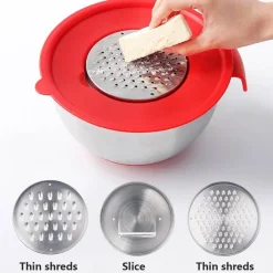 The Culinary Kit Küche & Esszimmer-Rutschfeste Multifunktions-Reibe-Rührschüsseln
