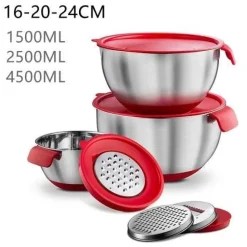 The Culinary Kit Küche & Esszimmer-Rutschfeste Multifunktions-Reibe-Rührschüsseln