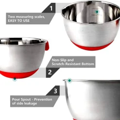 The Culinary Kit Küche & Esszimmer-Rutschfeste Multifunktions-Reibe-Rührschüsseln