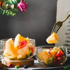 Plates u0026 More Küche & Esszimmer-Salatschüssel-Set aus Borosilikatglas – Bento-Box zur Lebensmittelaufbewahrung