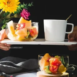 Plates u0026 More Küche & Esszimmer-Salatschüssel-Set aus Borosilikatglas – Bento-Box zur Lebensmittelaufbewahrung