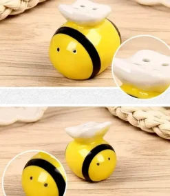 Tom Küche & Esszimmer-Salz- und Pfefferstreuer-Set aus Keramik in Bienenform für eine niedliche Küchendekoration