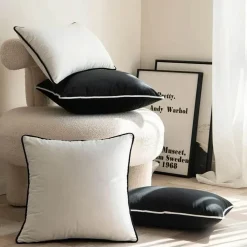 Pillow Haven Bettzeug-Samt-Kissenbezug-Set – Moderne nordische 50x50 Kissenbezüge