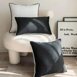 Pillow Haven Bettzeug-Samt-Kissenbezug-Set – Moderne nordische 50x50 Kissenbezüge