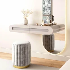 The Lounge Loft Möbel-Sante Frisiertisch mit Spiegel – Stilvoller Schminktisch für elegantes Wohndekor